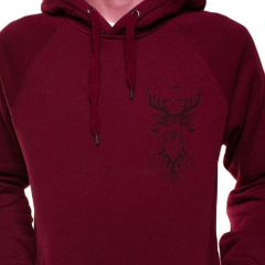 Minimalistic burgundy stag hoodie